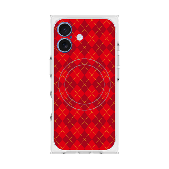 Premium Square Case with MagSafe［ Argyle - Red ］
