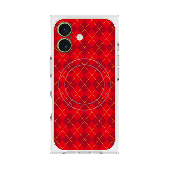 Premium Square Case with MagSafe［ Argyle - Red ］