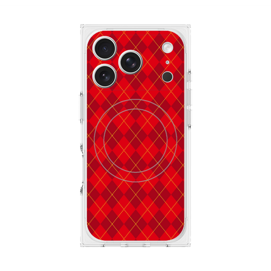 Premium Square Case with MagSafe［ Argyle - Red ］