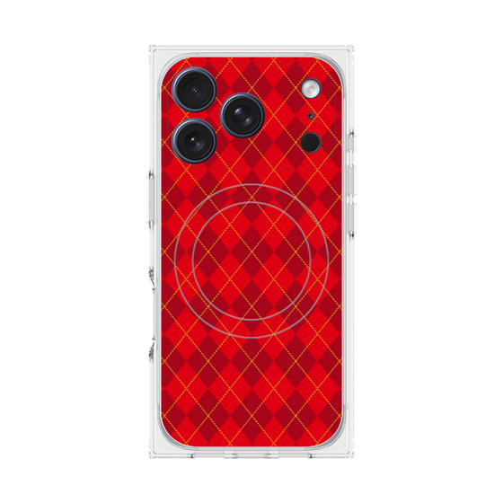 Premium Square Case with MagSafe［ Argyle - Red ］