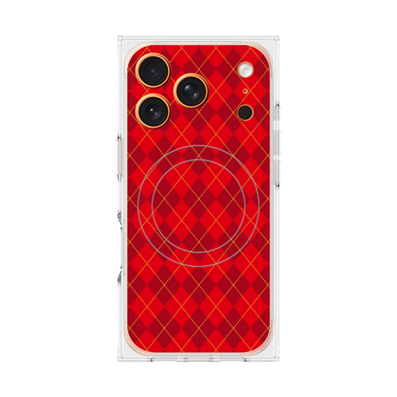Premium Square Case with MagSafe［ Argyle - Red ］