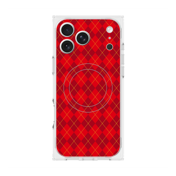 Premium Square Case with MagSafe［ Argyle - Red ］