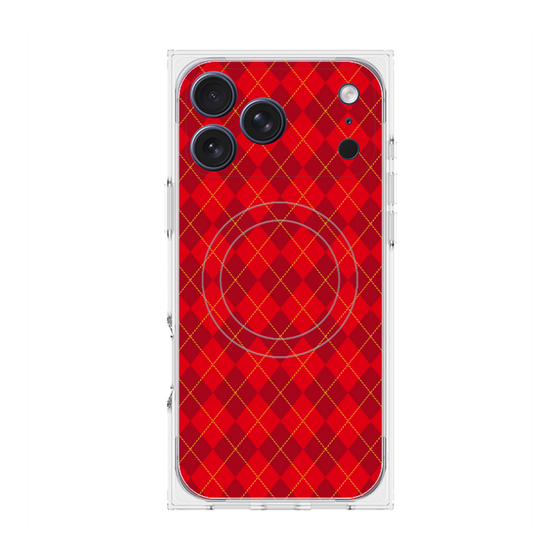 Premium Square Case with MagSafe［ Argyle - Red ］