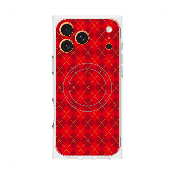 Premium Square Case with MagSafe［ Argyle - Red ］