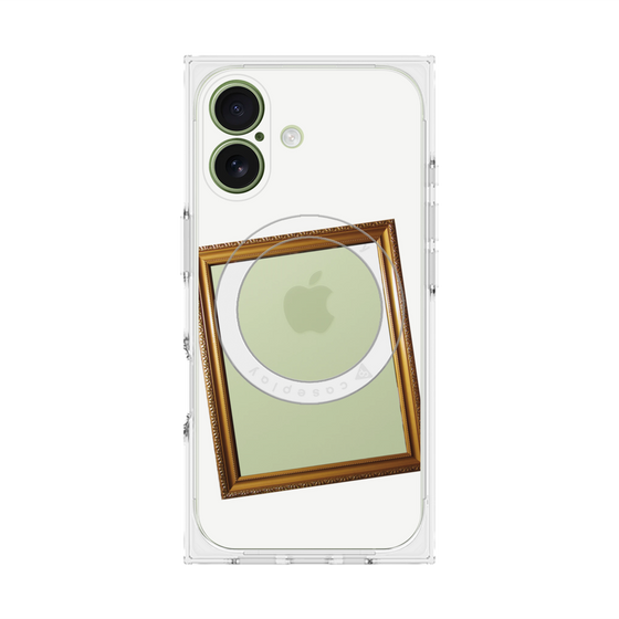 Premium Square Case with MagSafe［ Photo Frame - White ］