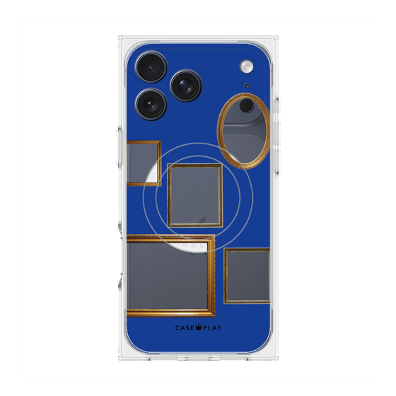 Premium Square Case with MagSafe［ Photo Frames - Blue ］