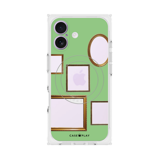 Premium Square Case with MagSafe［ Photo Frames - Light Green ］