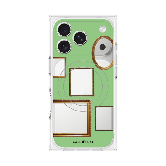 Premium Square Case with MagSafe［ Photo Frames - Light Green ］