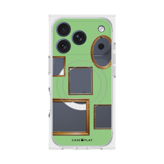 Premium Square Case with MagSafe［ Photo Frames - Light Green ］