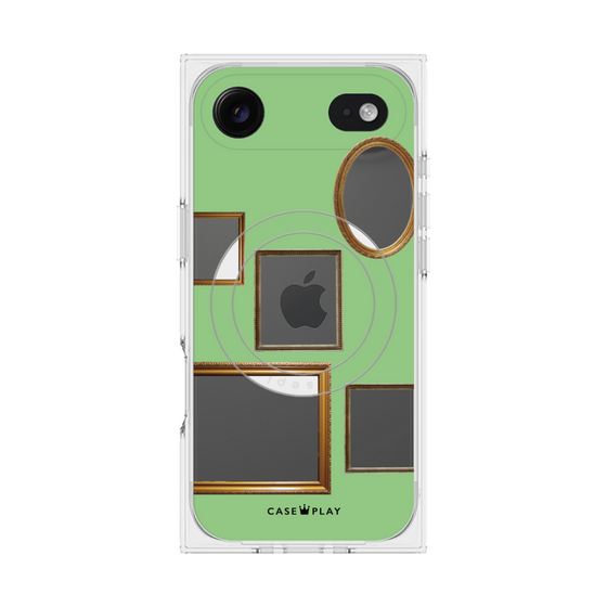 Premium Square Case with MagSafe［ Photo Frames - Light Green ］