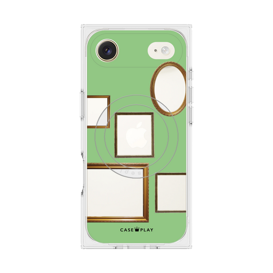 Premium Square Case with MagSafe［ Photo Frames - Light Green ］