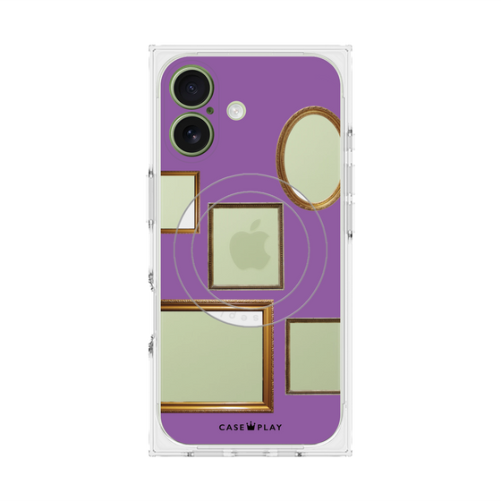 Premium Square Case with MagSafe［ Photo Frames - Purple ］