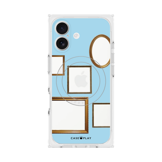 Premium Square Case with MagSafe［ Photo Frames - Light Blue ］