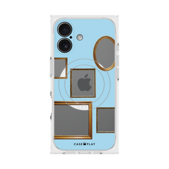 Premium Square Case with MagSafe［ Photo Frames - Light Blue ］