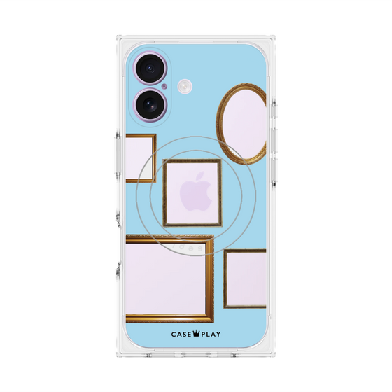 Premium Square Case with MagSafe［ Photo Frames - Light Blue ］