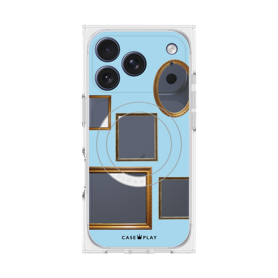 Premium Square Case with MagSafe［ Photo Frames - Light Blue ］