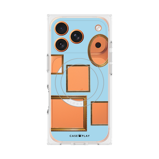 Premium Square Case with MagSafe［ Photo Frames - Light Blue ］