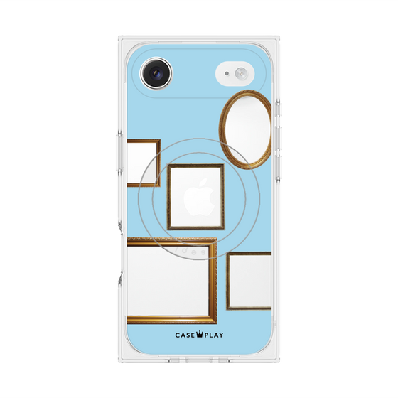 Premium Square Case with MagSafe［ Photo Frames - Light Blue ］