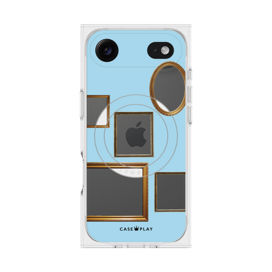 Premium Square Case with MagSafe［ Photo Frames - Light Blue ］