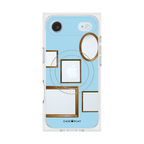 Premium Square Case with MagSafe［ Photo Frames - Light Blue ］