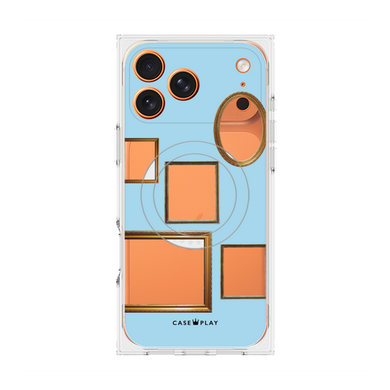 Premium Square Case with MagSafe［ Photo Frames - Light Blue ］