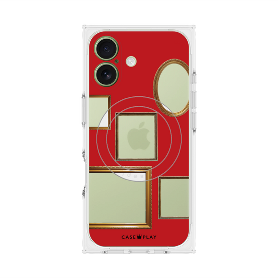 Premium Square Case with MagSafe［ Photo Frames - Red ］