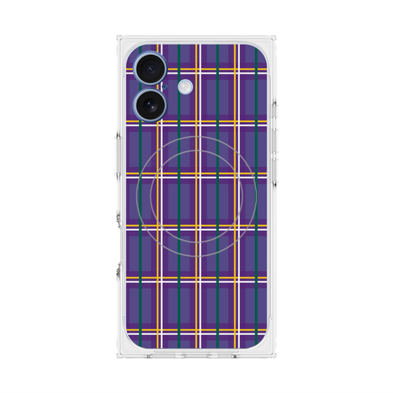 Premium Square Case with MagSafe［ Tartan Check - Purple ］