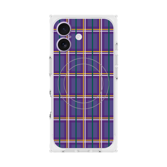 Premium Square Case with MagSafe［ Tartan Check - Purple ］