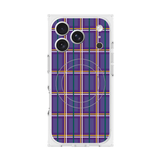 Premium Square Case with MagSafe［ Tartan Check - Purple ］