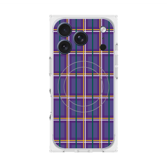 Premium Square Case with MagSafe［ Tartan Check - Purple ］