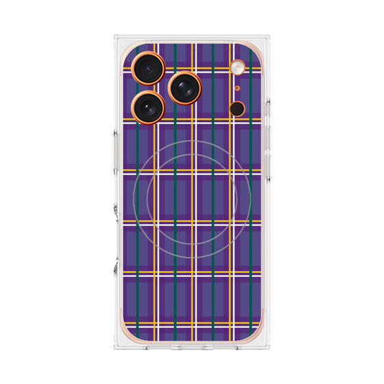 Premium Square Case with MagSafe［ Tartan Check - Purple ］