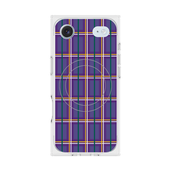 Premium Square Case with MagSafe［ Tartan Check - Purple ］