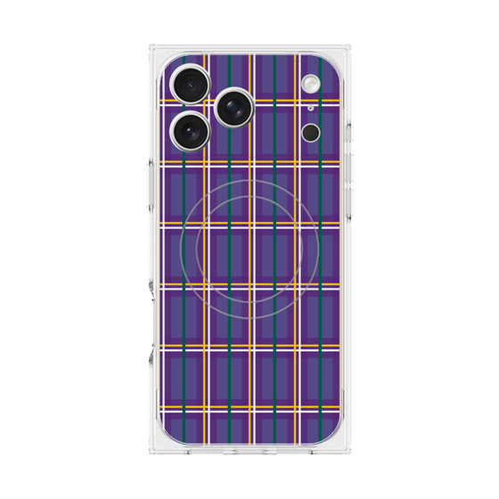 Premium Square Case with MagSafe［ Tartan Check - Purple ］