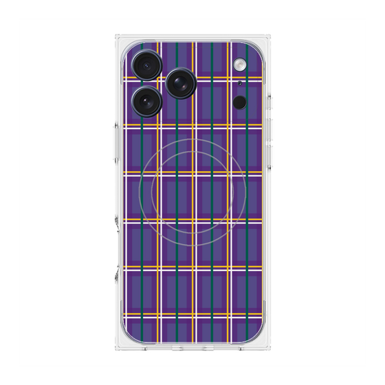 Premium Square Case with MagSafe［ Tartan Check - Purple ］