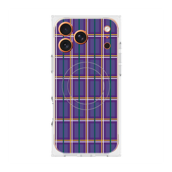 Premium Square Case with MagSafe［ Tartan Check - Purple ］
