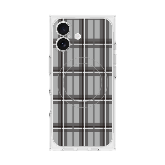 Premium Square Case with MagSafe［ Tartan Check - Gray ］