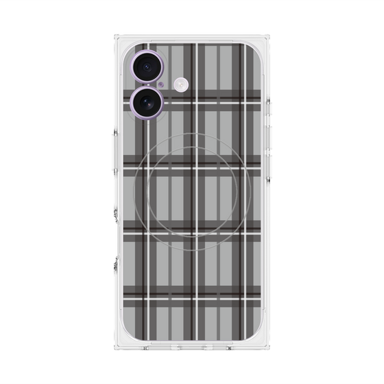 Premium Square Case with MagSafe［ Tartan Check - Gray ］