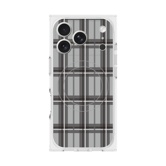 Premium Square Case with MagSafe［ Tartan Check - Gray ］
