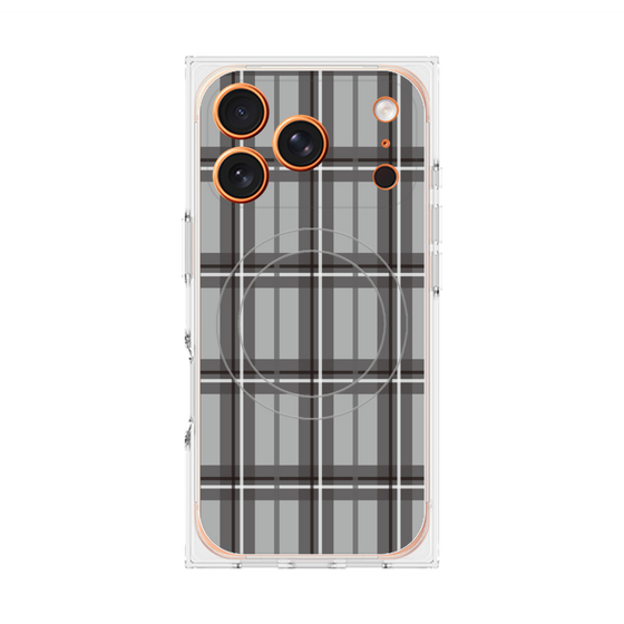 Premium Square Case with MagSafe［ Tartan Check - Gray ］