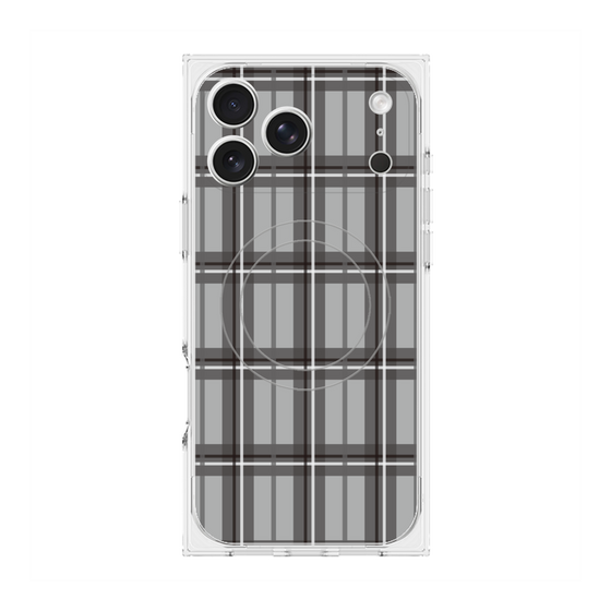 Premium Square Case with MagSafe［ Tartan Check - Gray ］