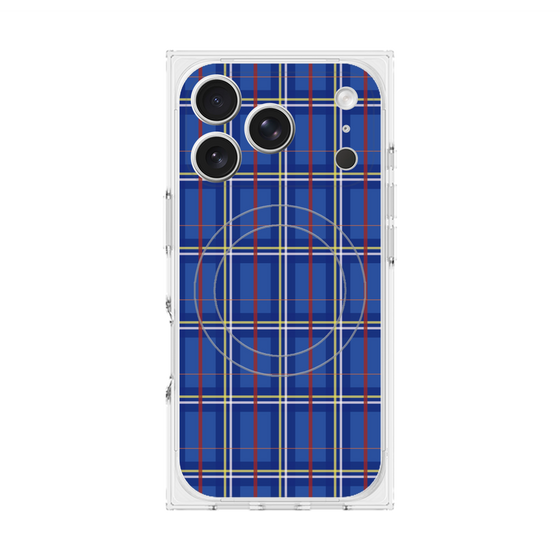 Premium Square Case with MagSafe［ Tartan Check - Blue ］