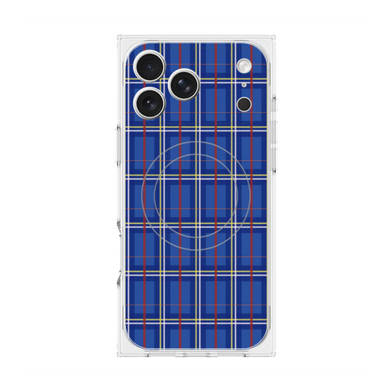 Premium Square Case with MagSafe［ Tartan Check - Blue ］