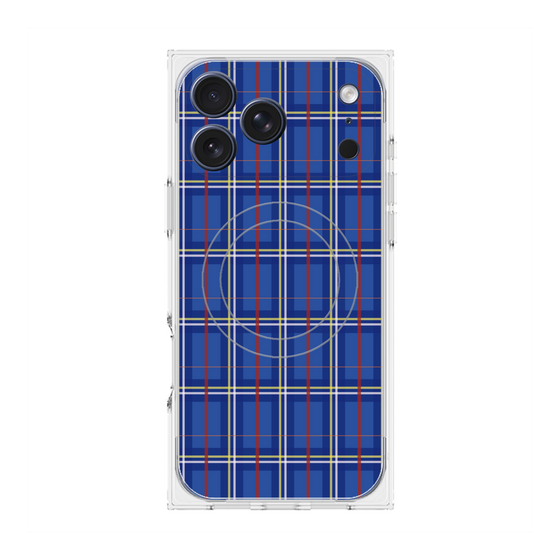 Premium Square Case with MagSafe［ Tartan Check - Blue ］