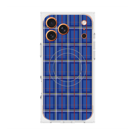 Premium Square Case with MagSafe［ Tartan Check - Blue ］