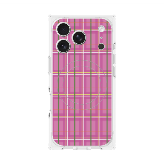 Premium Square Case with MagSafe［ Tartan Check - Pink ］