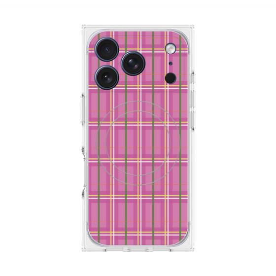 Premium Square Case with MagSafe［ Tartan Check - Pink ］