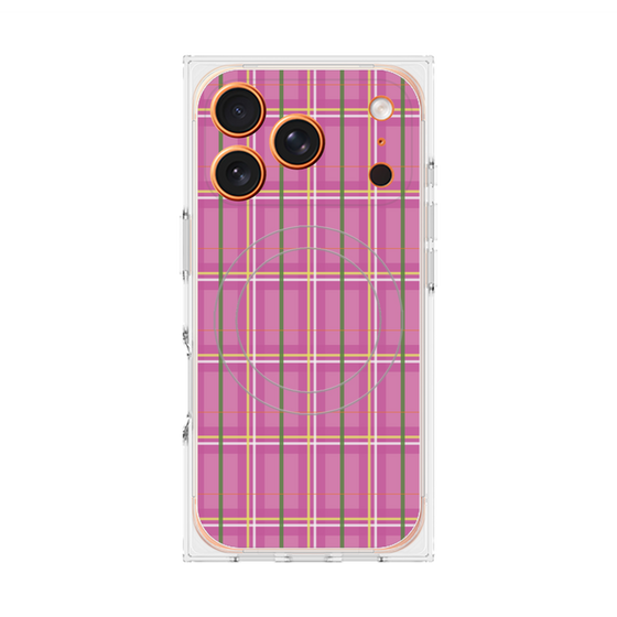 Premium Square Case with MagSafe［ Tartan Check - Pink ］