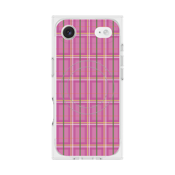 Premium Square Case with MagSafe［ Tartan Check - Pink ］
