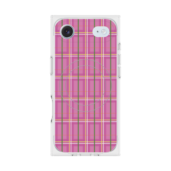Premium Square Case with MagSafe［ Tartan Check - Pink ］