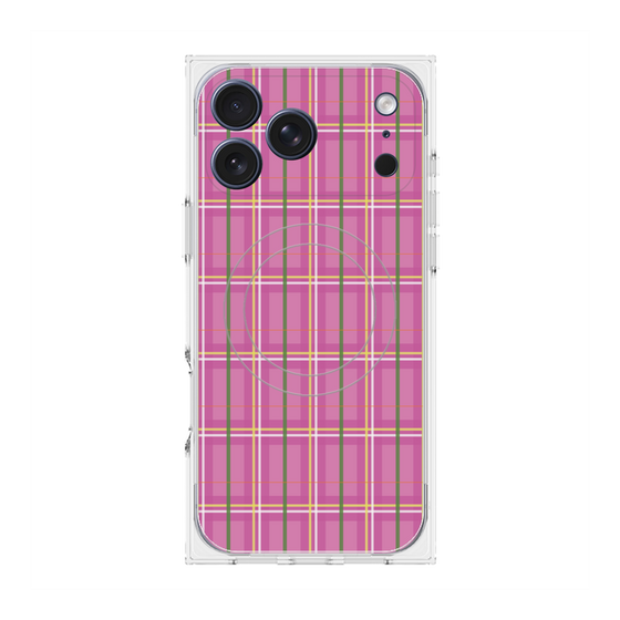 Premium Square Case with MagSafe［ Tartan Check - Pink ］